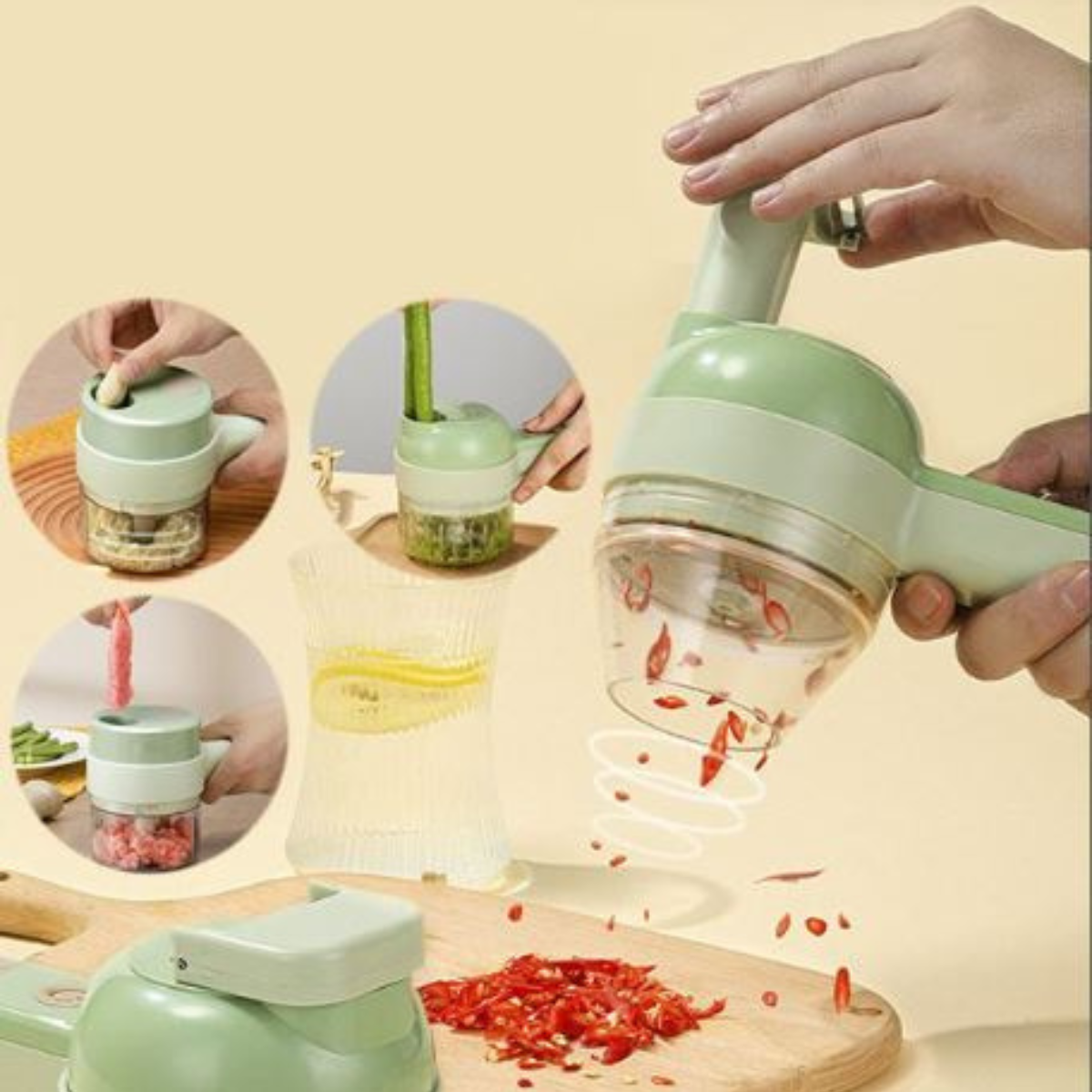 Hachoir Multifonctionnel 4-en-1 Électrique Avec Coupe-Légumes, Râpe, Hachoir À Viande Et Brosse De Nettoyage Food processor Electro Paris