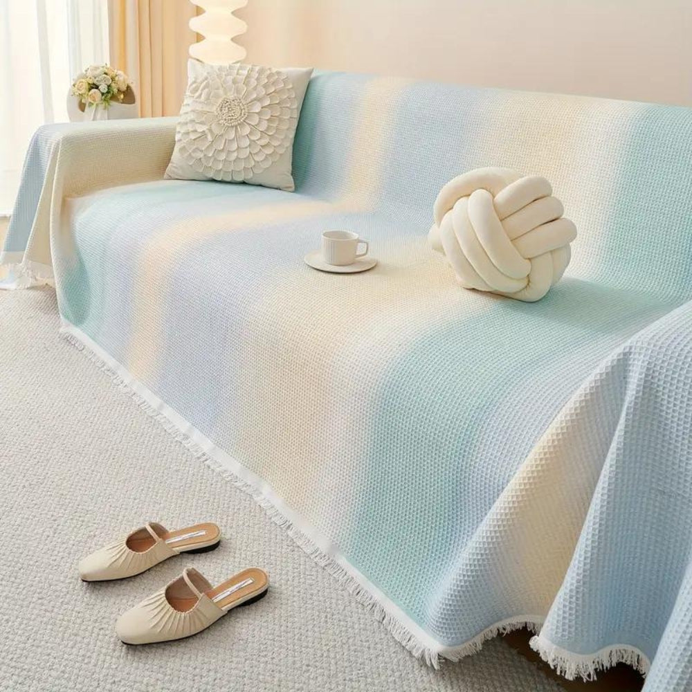 Housse de Canapé Dégradé Plage – Couleurs Apaisantes et Ambiance Bord de Mer Sofa Cover Electro Paris