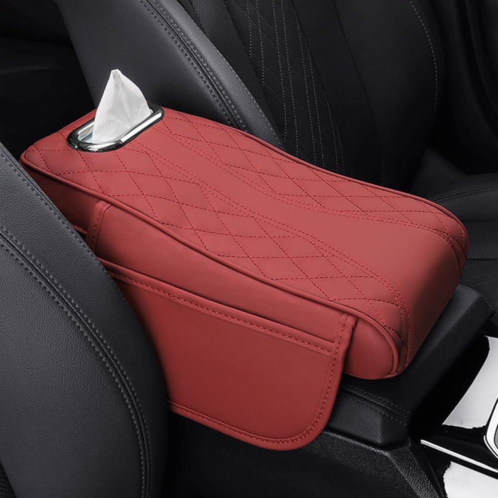 Coussin d’Accoudoir de Voiture en Mousse à Mémoire de Forme – Confort Supérieur et Installation Facile Accessoires de voiture Electro Paris Rouge