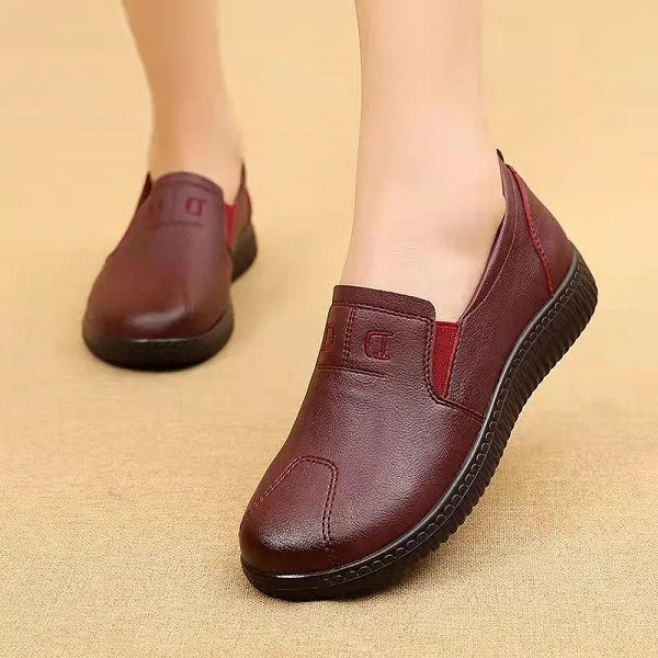 Chaussures Orthopédiques En Cuir Véritable Pour Pieds Sensibles Avec Semelle Antidérapante Et Confort Optimal Shoes for Women Electro Paris Rouge 35