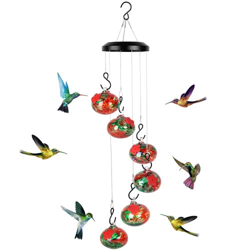 Mangeoire À Colibris Avec Carillons Et Design Coloré Pour Jardin Et Terrasse bird chime Electro Paris Orange