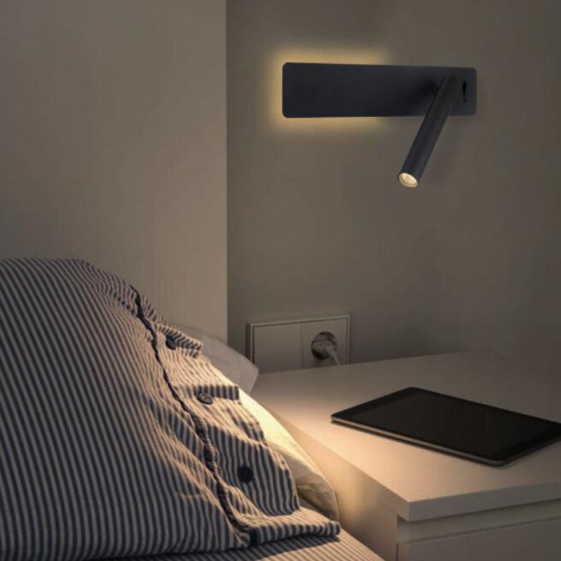 Applique Murale de Lecture pour Chambre – Lampe LED Orientable avec Port USB Éclairage Electro Paris Sombre