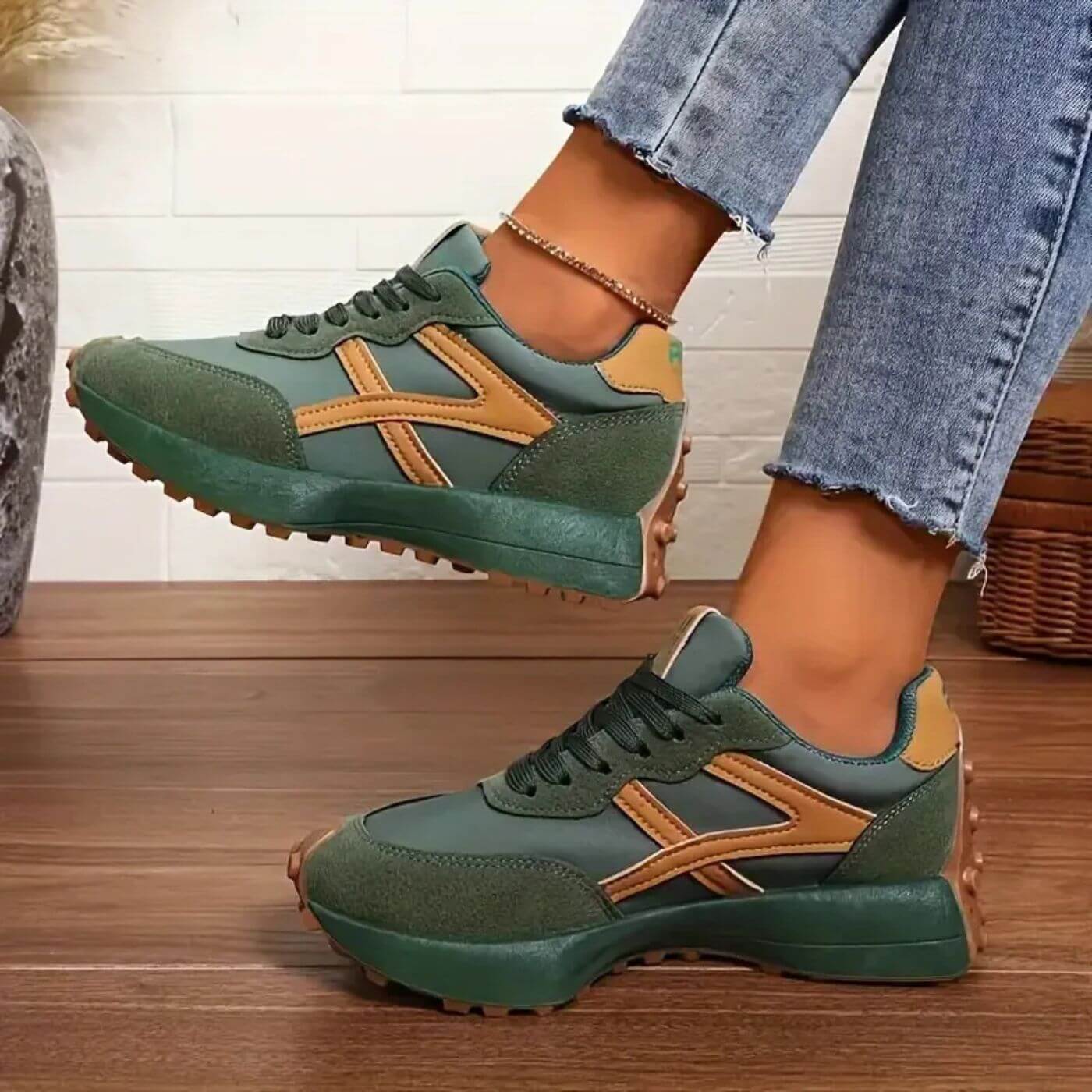 Baskets Confort – Chaussures Légères Antidérapantes à Semelle Amortissante pour Homme Chaussures de marche Electro Paris Vert 35