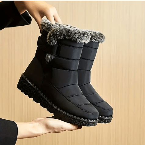 Bottes de Neige Imperméables pour Femme – Bottines Fourrées en Polaire pour l'Hiver Bottes d'hiver pour femmes Electro Paris Noir 35