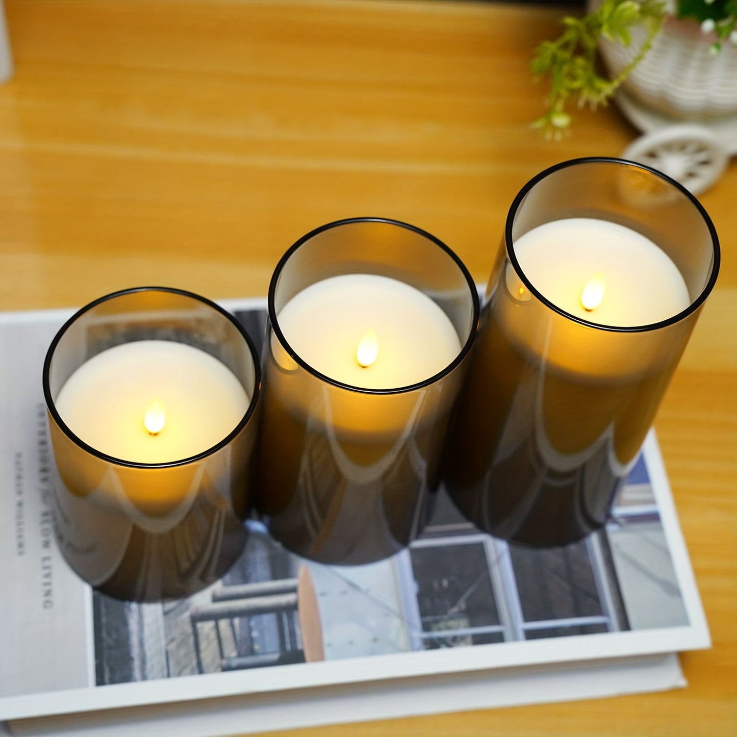 Bougie LED Sans Flamme Grise avec Télécommande – Ambiance Sécurisée Intérieure Bougies LED Electro Paris