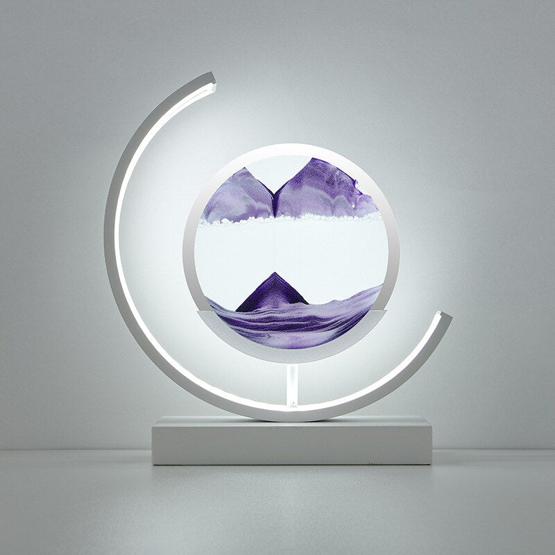Cadre d'art en sable à LED pour une décoration intérieure relaxante Table Lamp Electro Paris Violet Blanc
