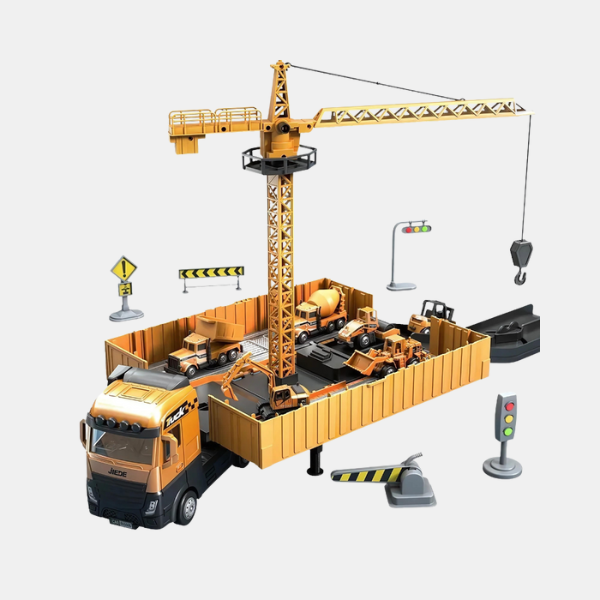 Camion de Chantier 2-en-1 – Set de Jeu Interactif avec Sons et Lumières pour Enfants Jeux de plein air Electro Paris