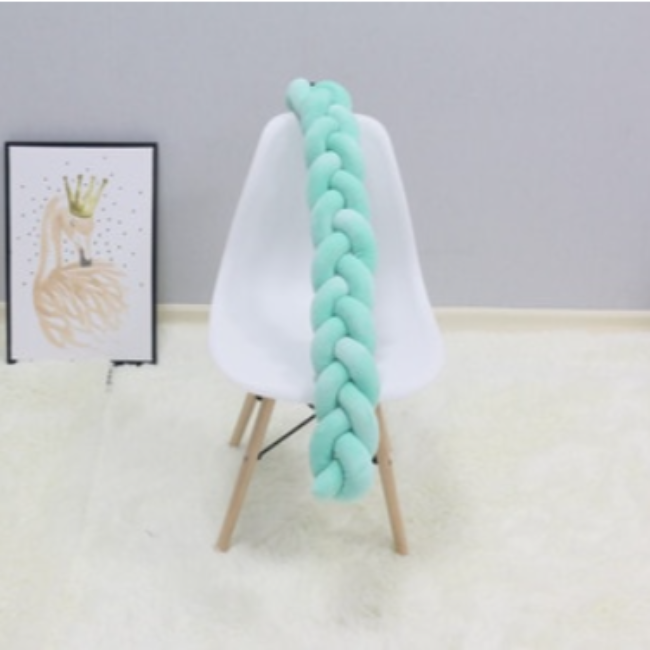 Tour de Lit Tressé, Coussin à Nœuds Doux pour une Décoration de Chambre de Bébé Sûre et Douillette Literie pour bébés Electro Paris Vert 1M