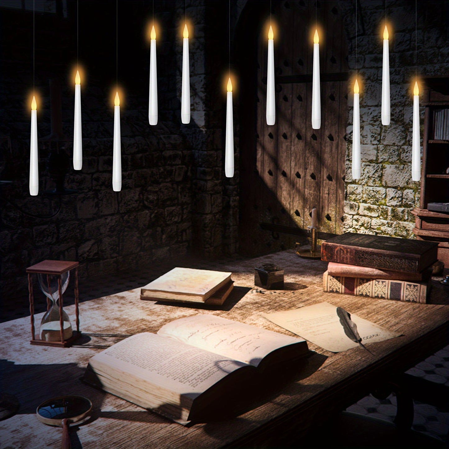 Bougies Flottantes LED avec Télécommande – 12 Bougies Suspendues à Piles pour Décor de Fête Bougies LED Electro Paris