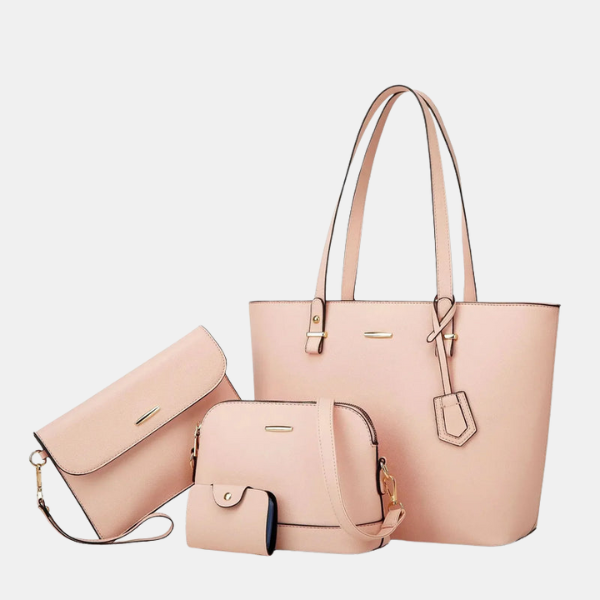 Ensemble de Sacs en Cuir 3 Pièces – Sac à Main et Bandoulière Electro Paris Rose