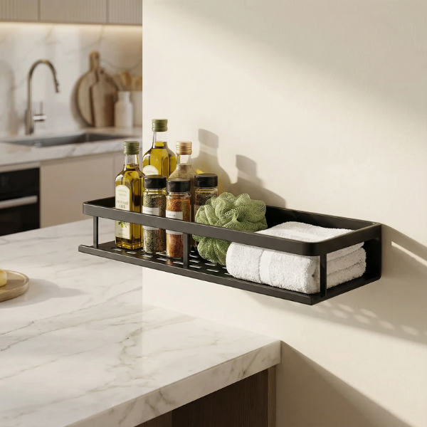 Étagère Murale de Cuisine – Métal Noir Moderne Kitchenware Electro Paris