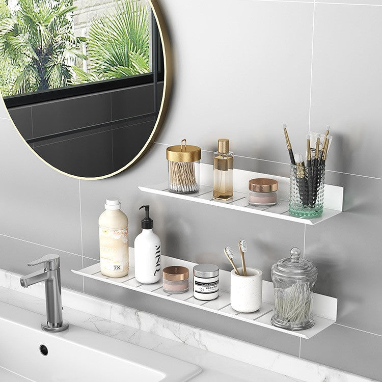 Étagère Blanche Extra Longue pour Salle de Bain – Caddy de Douche 50cm Sans Perçage Étagères Electro Paris