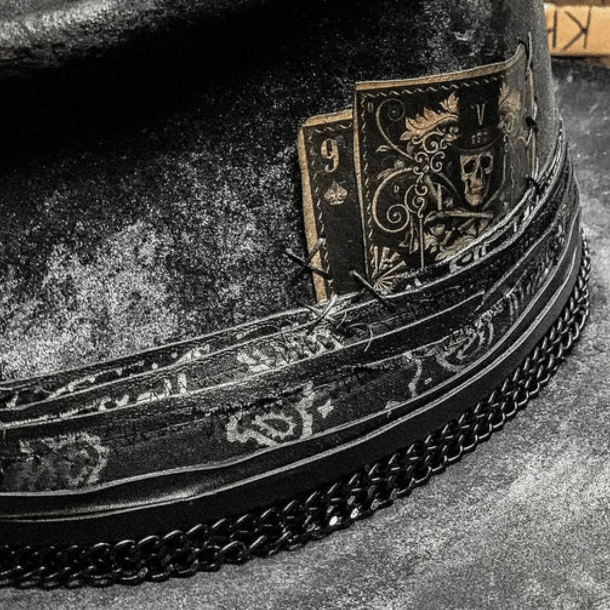 Chapeau De Cowboy En Laine Fait Main Avec Motif Crâne Black Friday Deal Cowboy hat men Electro Paris