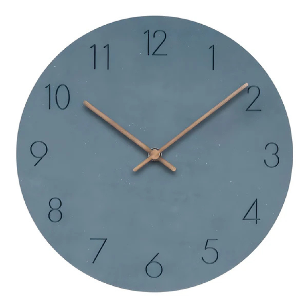 Horloge Murale Silencieuse Minimaliste au Style Moderne Wall clock Electro Paris Bleu