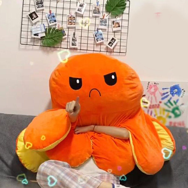 Pieuvre En Peluche Douce Et Amusante Pour Les Enfants Avec Huit Tentacules Stuffed Animals Electro Paris Orange (20cm)