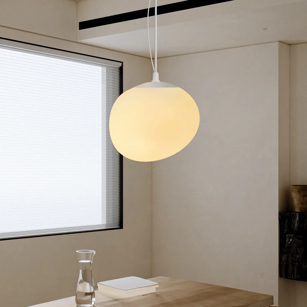 Lampe à Suspension Blanche Moderne Boden Pebble – Éclairage Élégant et Ambiance Apaisante Éclairage Electro Paris Grand : Dia 31 cm x H 26 cm