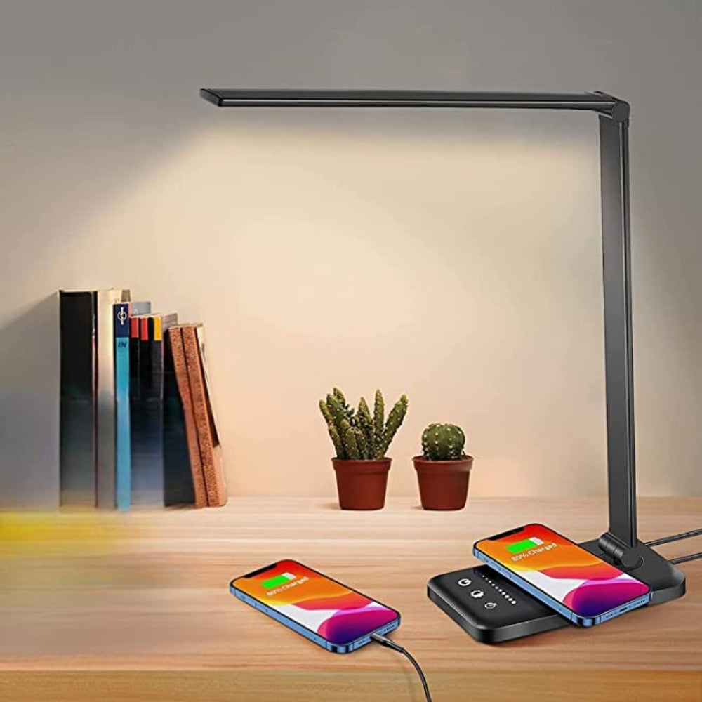 Lampe de Bureau LED avec Port USB et Modes Ajustables Lampe de table Electro Paris Noir foncé