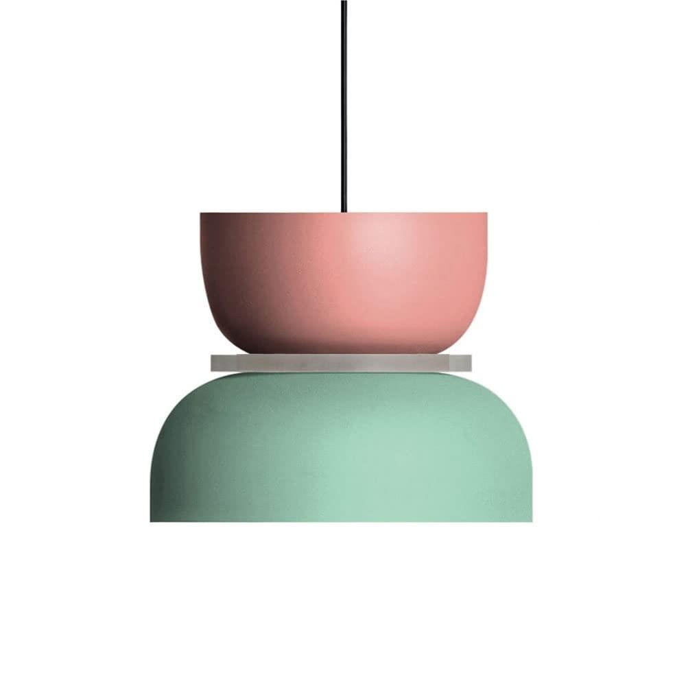 Lampe suspendue moderne en forme de bol pour des pièces élégantes Ceiling Lamp Electro Paris Rose + vert menthe (Diamètre 29 cm x Hauteur 28 cm)