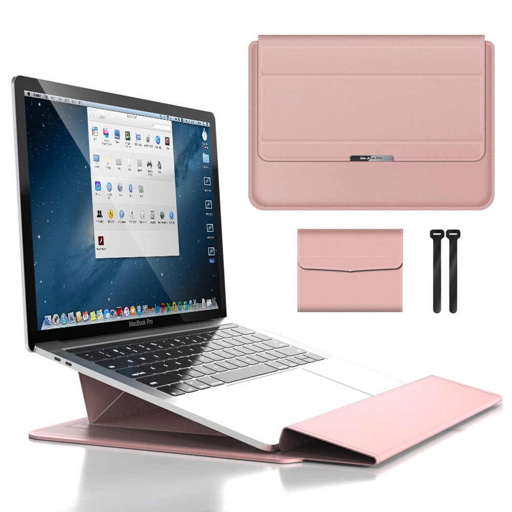 Housse Pour Ordinateur Portable Étanche Résistante Aux Chocs Avec Support Intégré Multifonctionnel Laptop stand Electro Paris Rosa 14 pouces