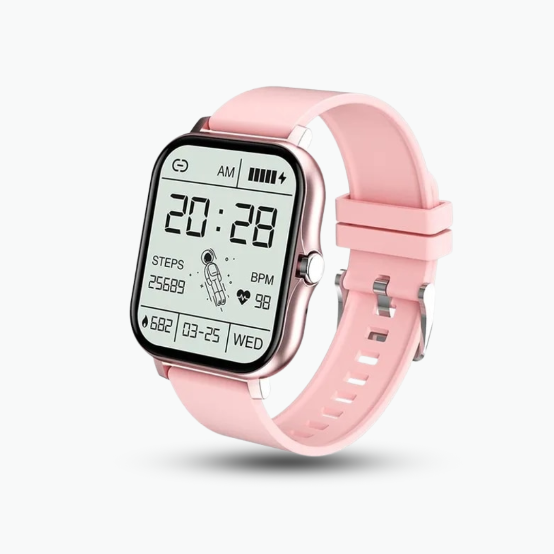 Montre Connectée Homme/Femme Étanche – Suivi Santé et Fitness iOS/Android Technologie portable Electro Paris Rose