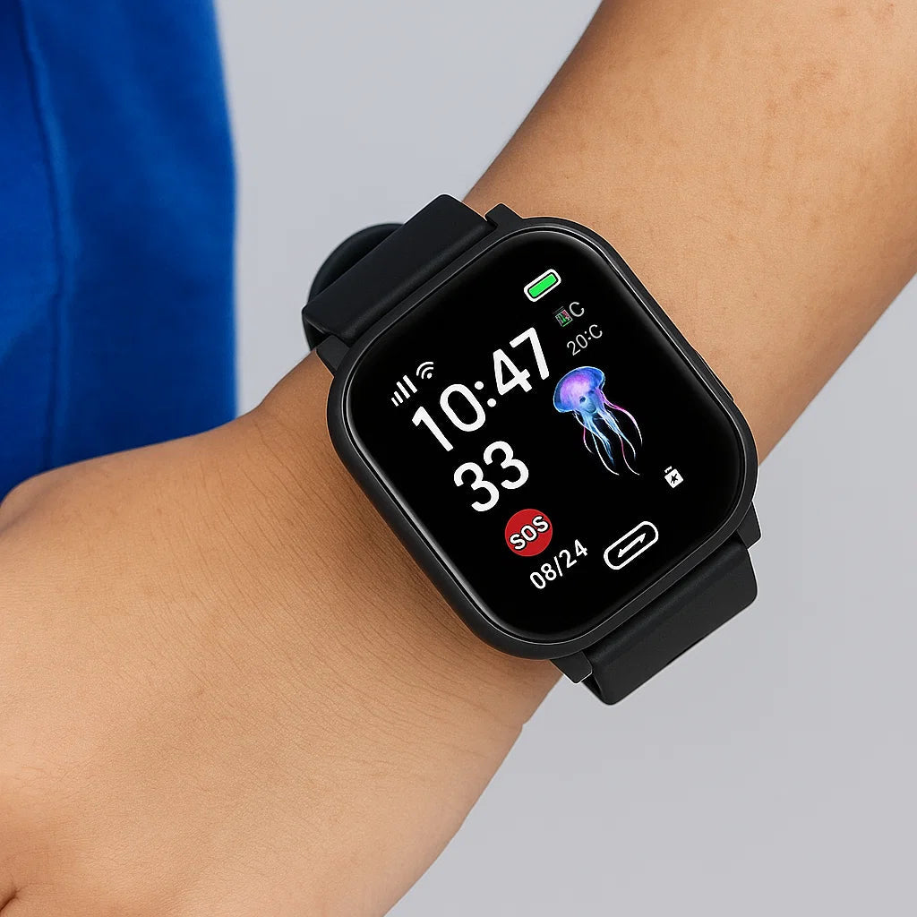 Montre GPS Étanche pour Enfants - Suivi en Temps Réel et Caméra Intégrée Technologie portable Electro Paris Noir