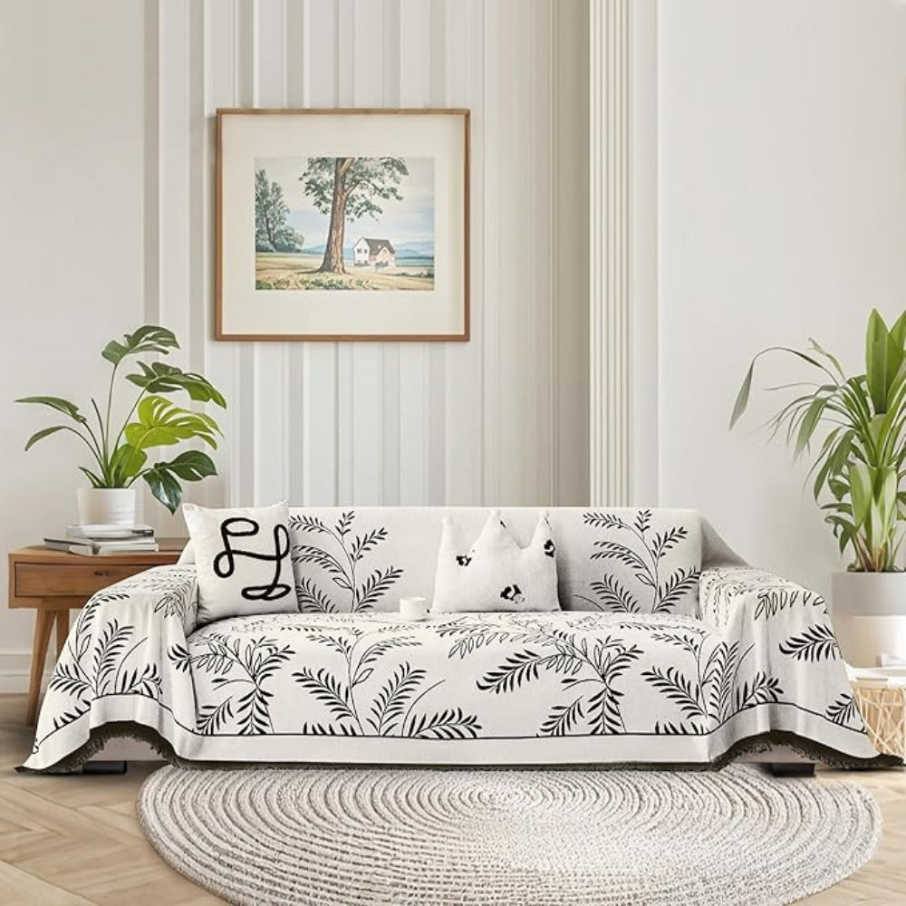 Housse de Canapé en Chenille Naturelle – Élégance Terreuse et Confort Raffiné Sofa Cover Electro Paris