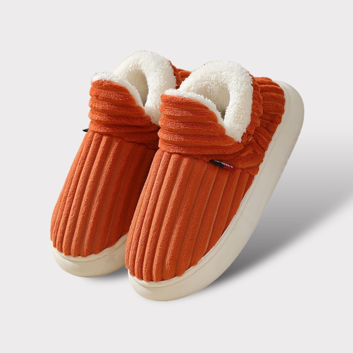 Chaussons Mocassins Douillets pour Femme – Pantoufles de Maison Chaudes avec Semelle Antidérapante Chaussons Electro Paris Orange 36-37
