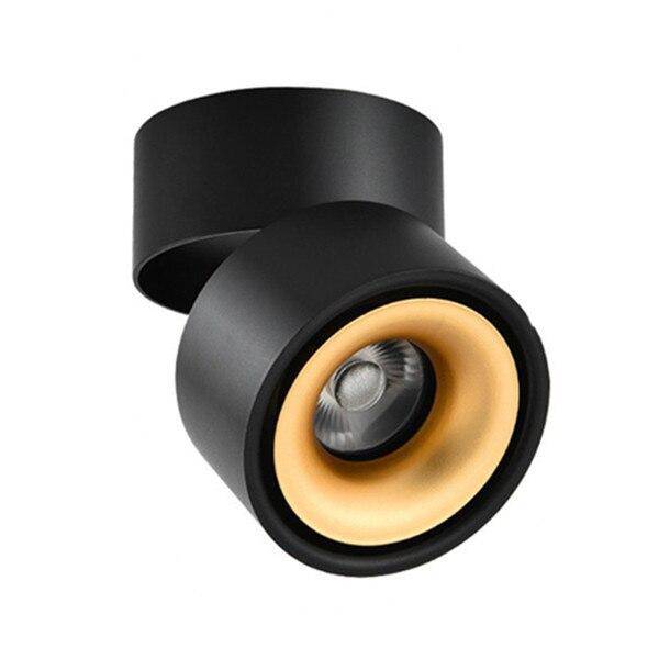 Plafonnier LED Design Rond – Éclairage LED Ajustable pour Salon et Cuisine Éclairage Electro Paris Noir et doré 7W Froide