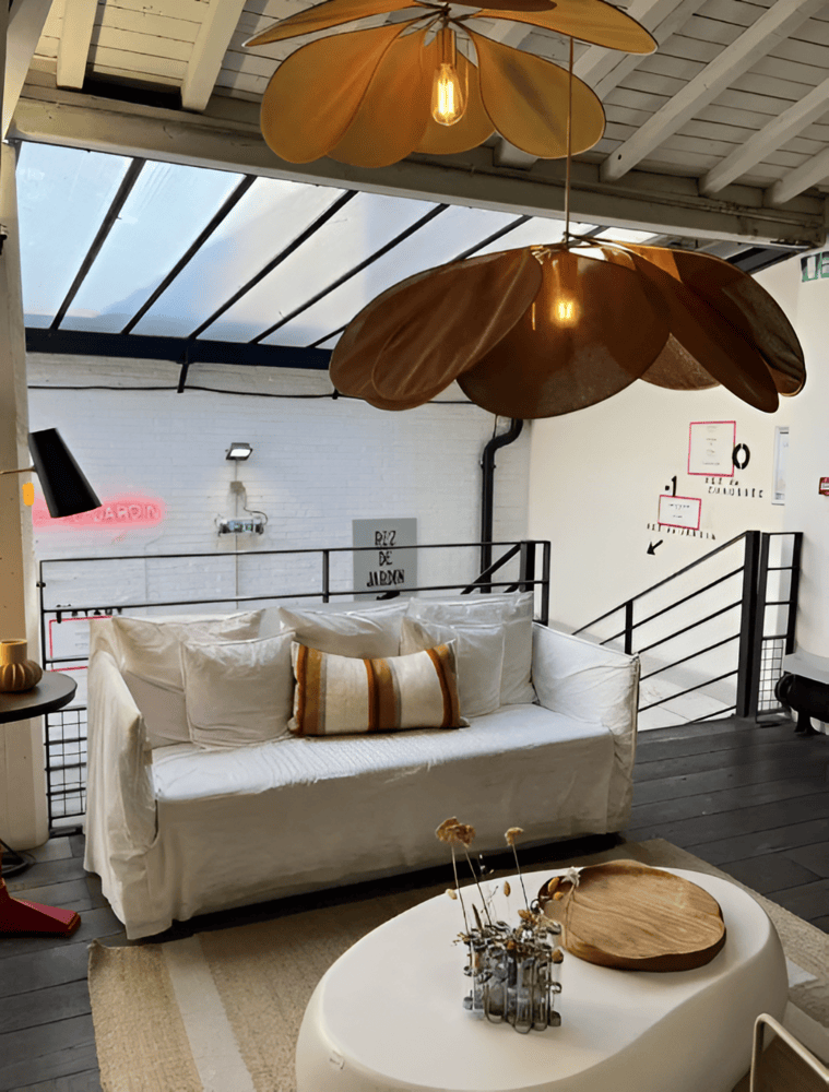 Plafonnier LED Vintage en Tissu Floral pour Salon Élégant Luminaires de plafond Electro Paris Café Dia 50cm