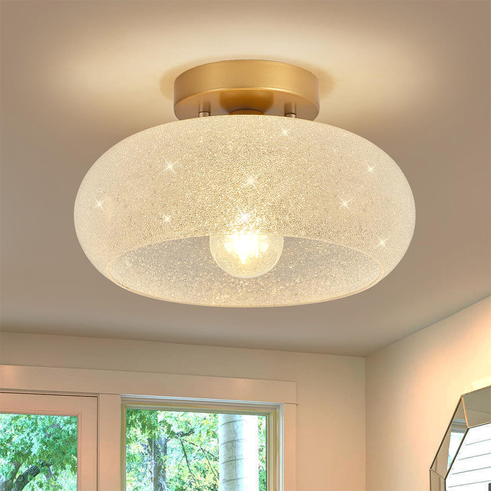 Plafonnier moderne avec verre et semi-montage Ceiling Lamp Electro Paris Or