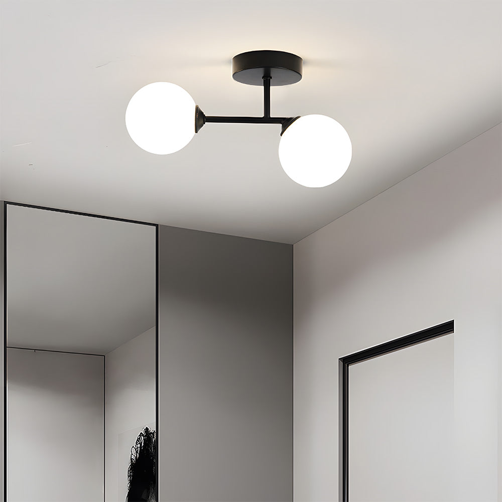 Plafonnier nordique moderne en verre pour couloirs et chambres Ceiling Lamp Electro Paris Noir