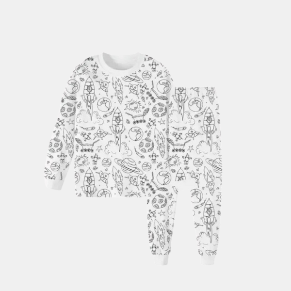 Pyjama Créatif pour Enfants – Ensemble pyjama à colorier Electro Paris Fusée 3 ans