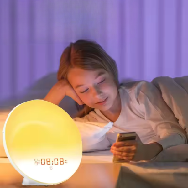 Réveil Aurore Connecté – Simulation Naturelle du Lever et Coucher de Soleil Electro Paris