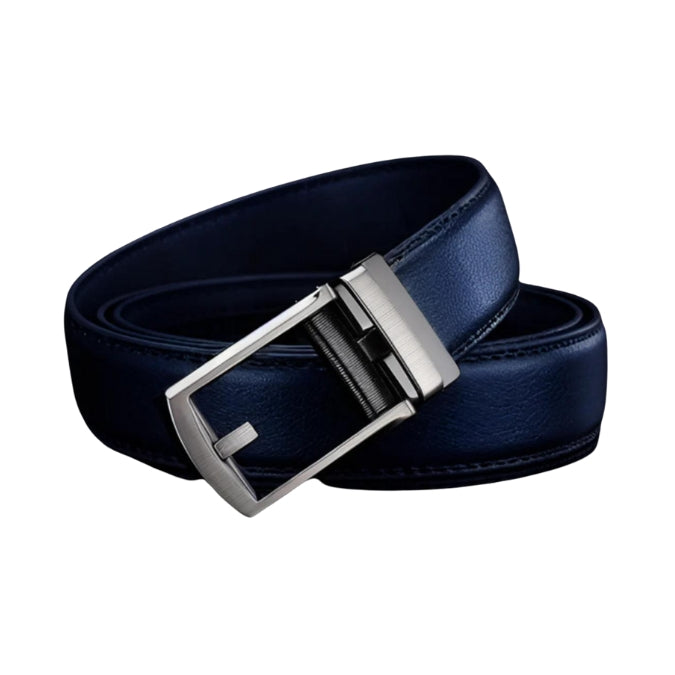 Ceinture Homme Réglable En Cuir De Luxe Avec Boucle Automatique Pour Un Ajustement Parfait Et Confort Quotidien Men's Belt Electro Paris Bleu