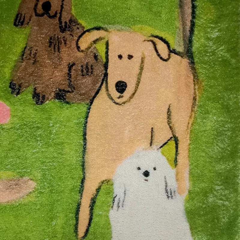 Tapis “Dog Park Day” Pour Salon Convivial, Chien Heureux Et Décoration Ludique Rugs Electro Paris
