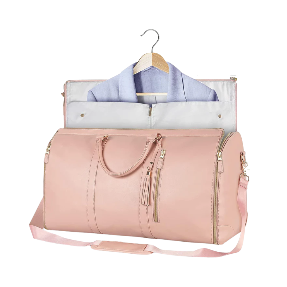 Sac de Voyage 2-en-1 pour Costume – Housse à Vêtements Convertible en Sac Duffel Bagages et accessoires de voyage Electro Paris Rose clair