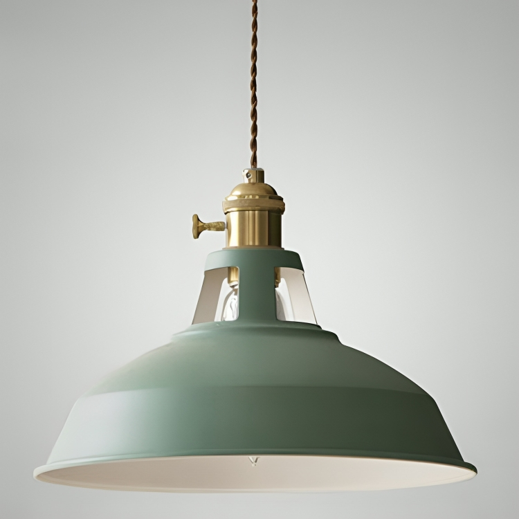 Suspension Industrielle Vintage avec Chaîne Réglable Ceiling Lamp Electro Paris Vert