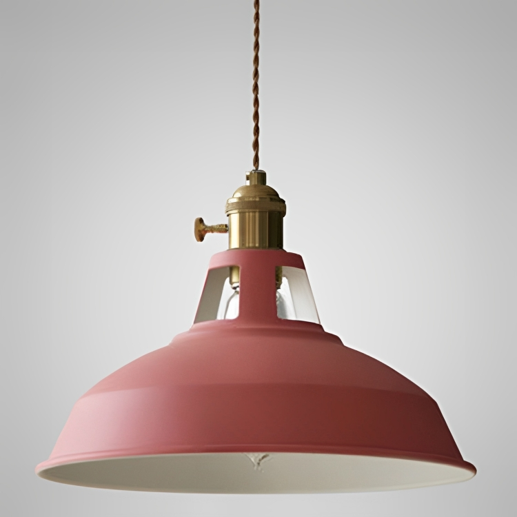 Suspension Industrielle Vintage avec Chaîne Réglable Ceiling Lamp Electro Paris Rouge