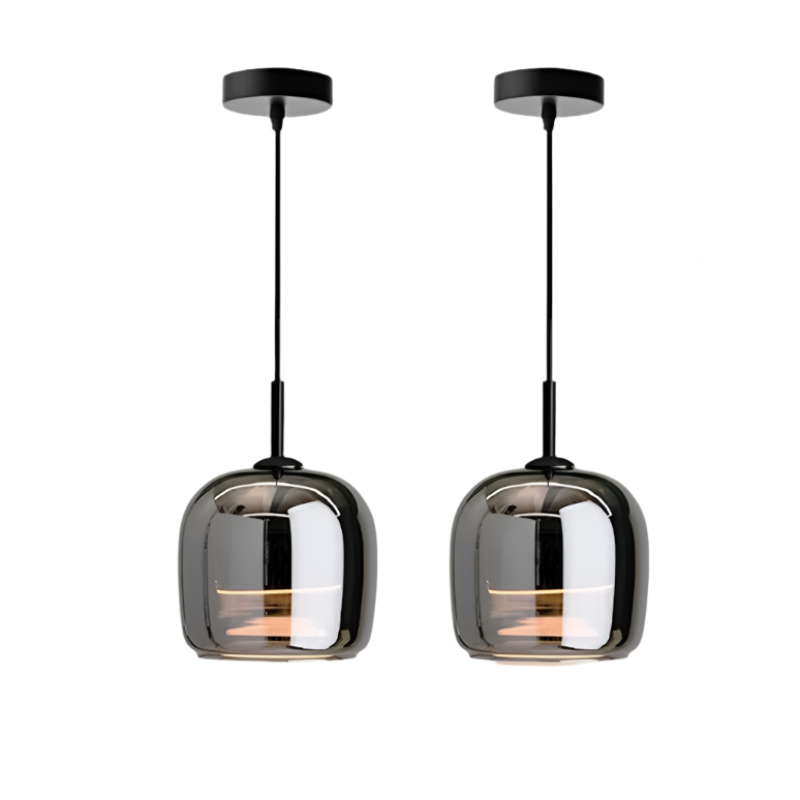 Suspension en Verre Noir Moderne pour Intérieurs Élégants Ceiling Lamp Electro Paris 2 Lumières