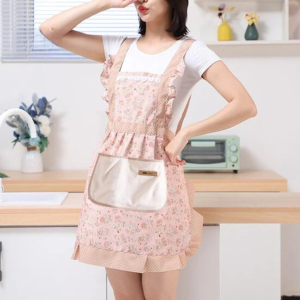 Tablier de Cuisine Imperméable en Coton à Motif Floral Electro Paris
