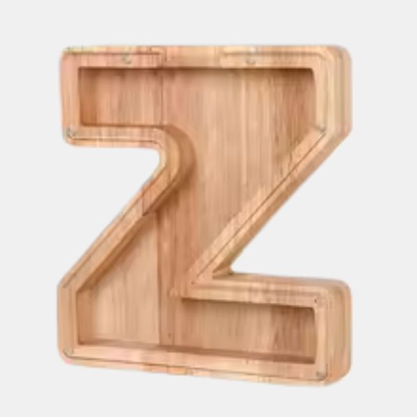 Hucha Personalizable – Caja de Ahorro de Madera con Iniciales
