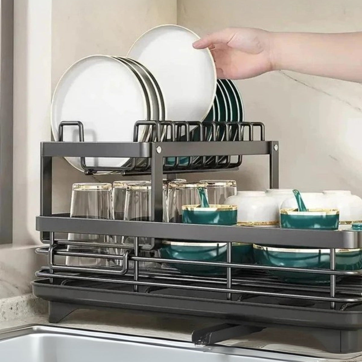 Égouttoir à Vaisselle Élégant – Organisation Moderne et Finition Luxueuse Kitchen Accessories Electro Paris