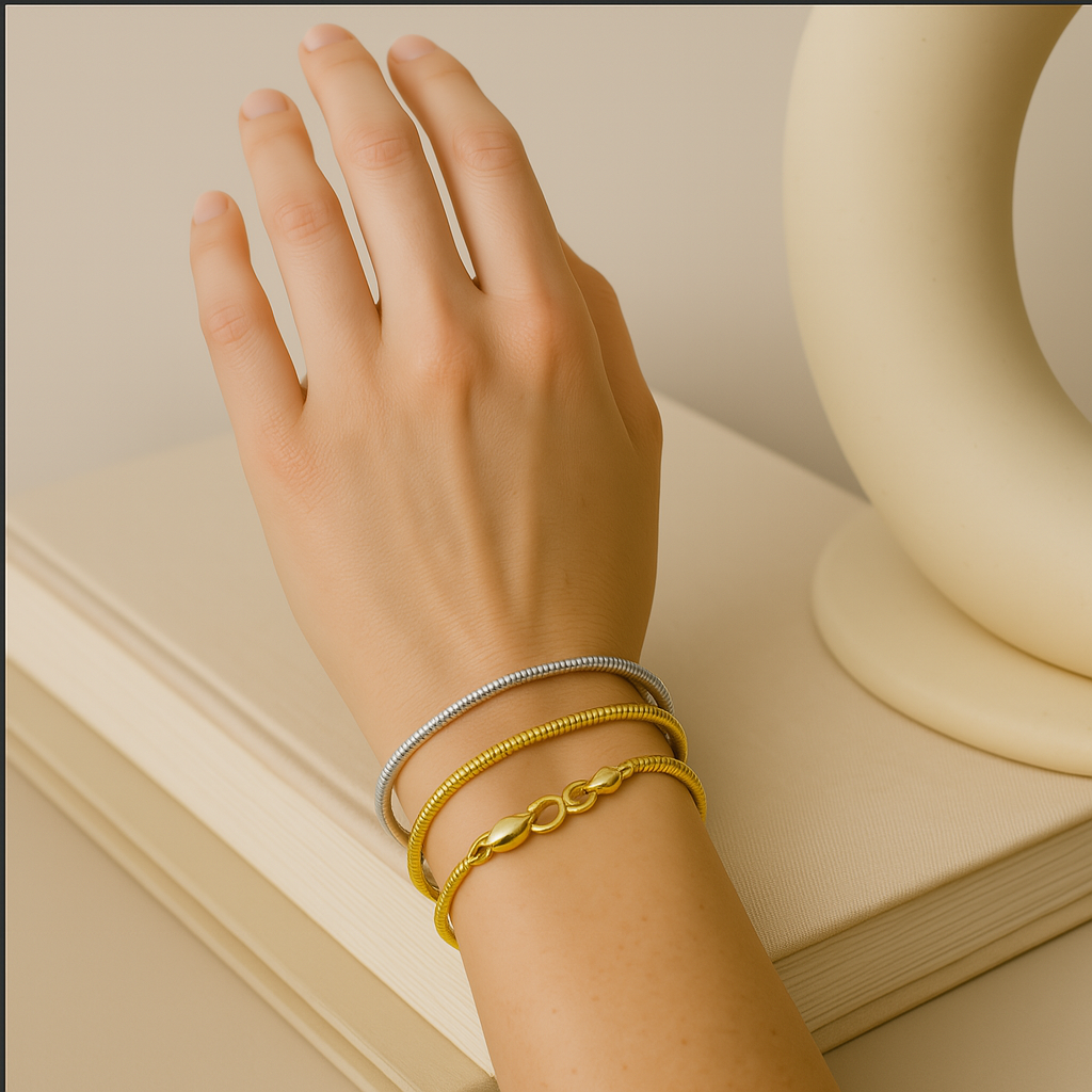 Bracelet Minimaliste à Fermoir Serpent pour une Élégance Moderne Jewelry Bracelet Circle Electro Paris Argent 16.5 cm