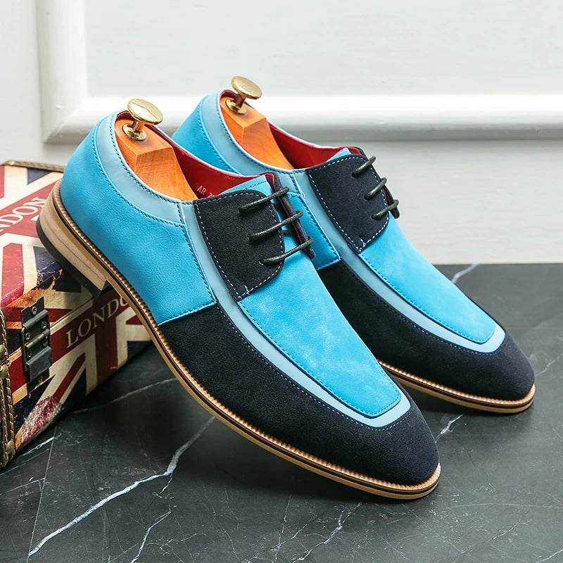Chaussures Habillées En Daim Classiques Pour Un Style Élégant Et Polyvalent Men Shoes Electro Paris Bleu 40