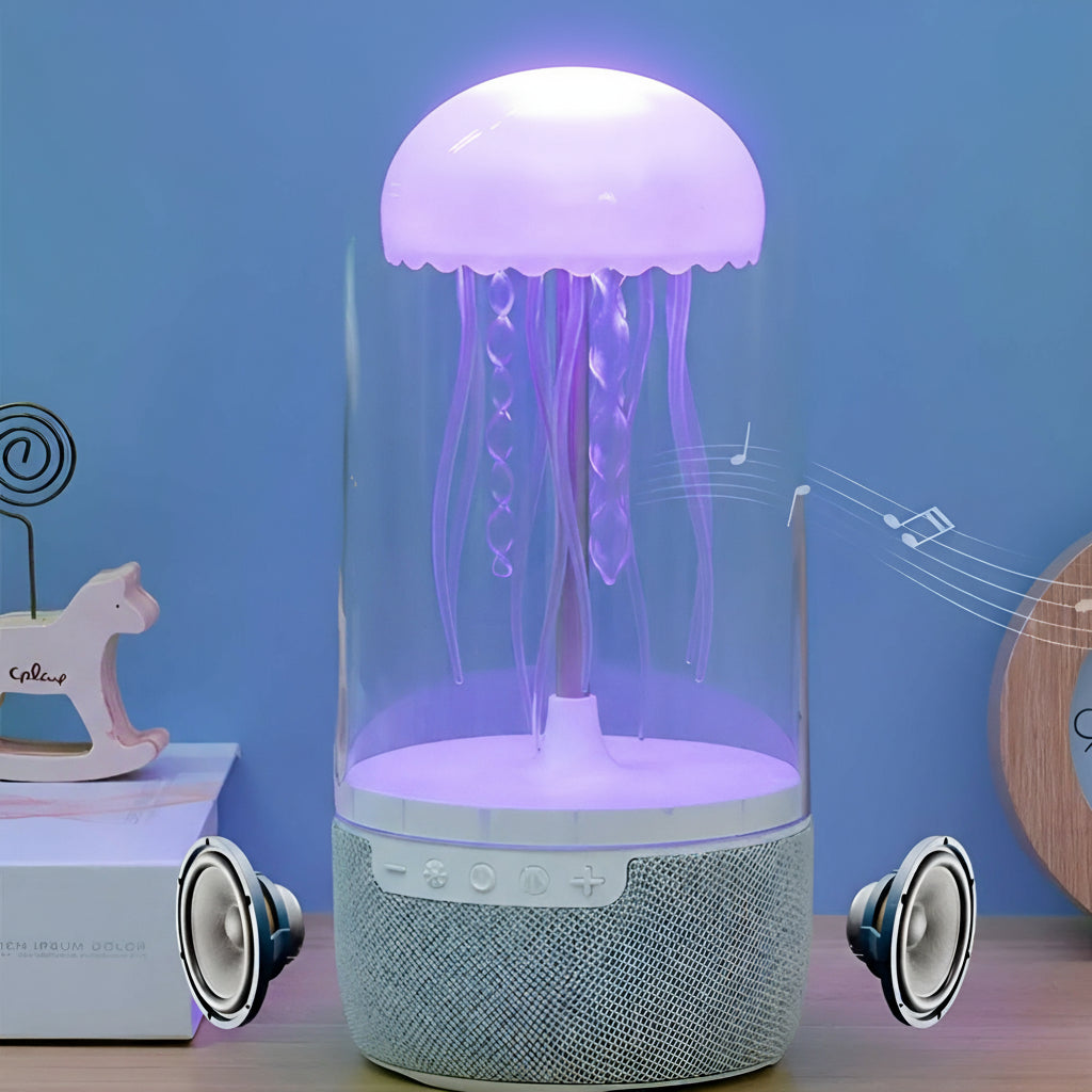 Lampe Méduse Lumineuse Et Haut-Parleur Bluetooth Portable À Effet Aquatique Portable Jellyfish Lamp Speaker Electro Paris