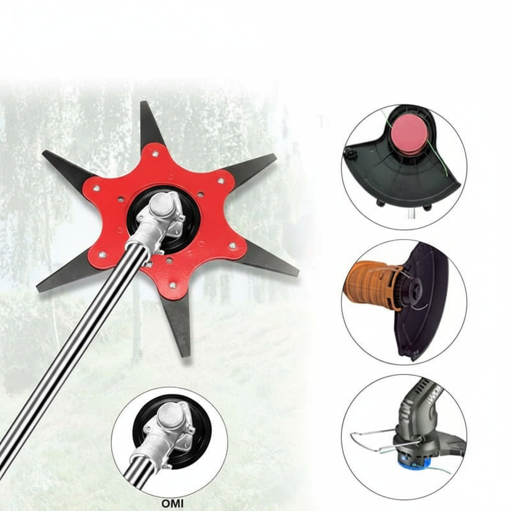 Tête De Coupe En Acier À Six Lames Pour Tondeuse Et Débroussailleuse De Jardin Garden & DIY Electro Paris