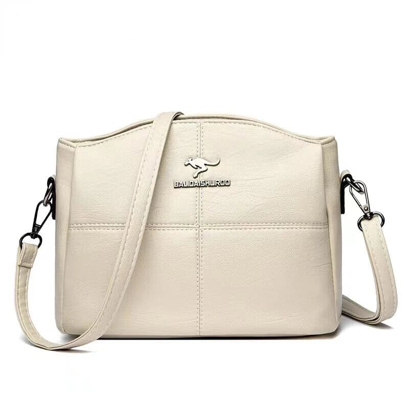 Sac En Cuir – Sac à Bandoulière Femme Élégant et Spacieux en Cuir Leather Bally Handbag Women Electro Paris Blanc