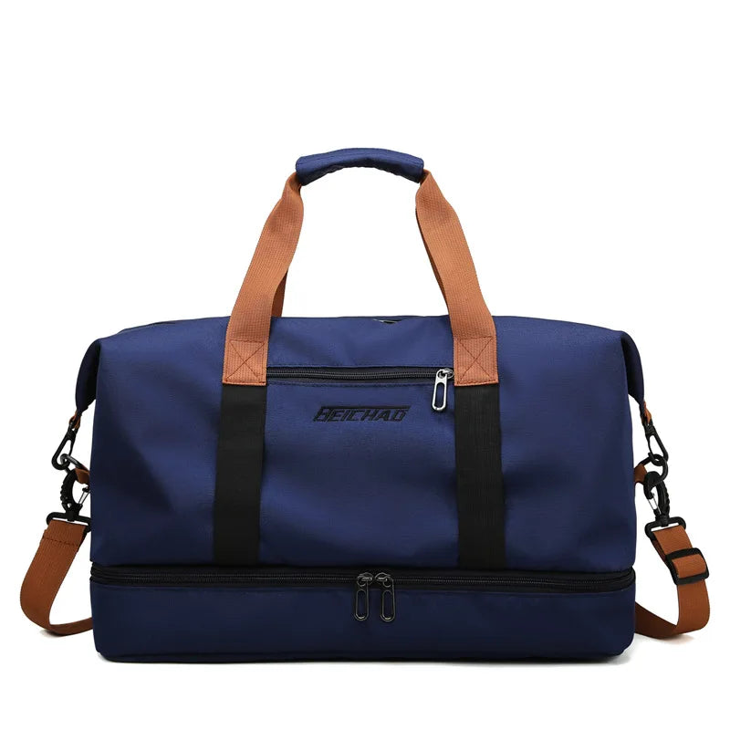 Sac De Sport Multifonction Avec Compartiment À Chaussures Et Espace Pour Vêtements Mouillés Black Friday Deal Travel bag Electro Paris Bleu