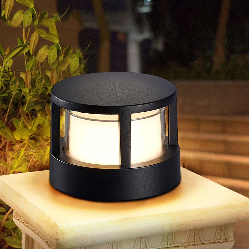 Lumière de Jardin Cylindrique en Aluminium – Éclairage Extérieur Étanche LED Outdoor Lights Electro Paris Rond - Avec cache Lumière chaude (3000K) Petit