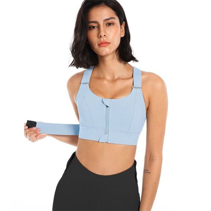 Brassière De Sport Ajustable Pour Femmes Avec Maintien Optimal Et Confort Supérieur Undergarment Electro Paris Bleu clair S